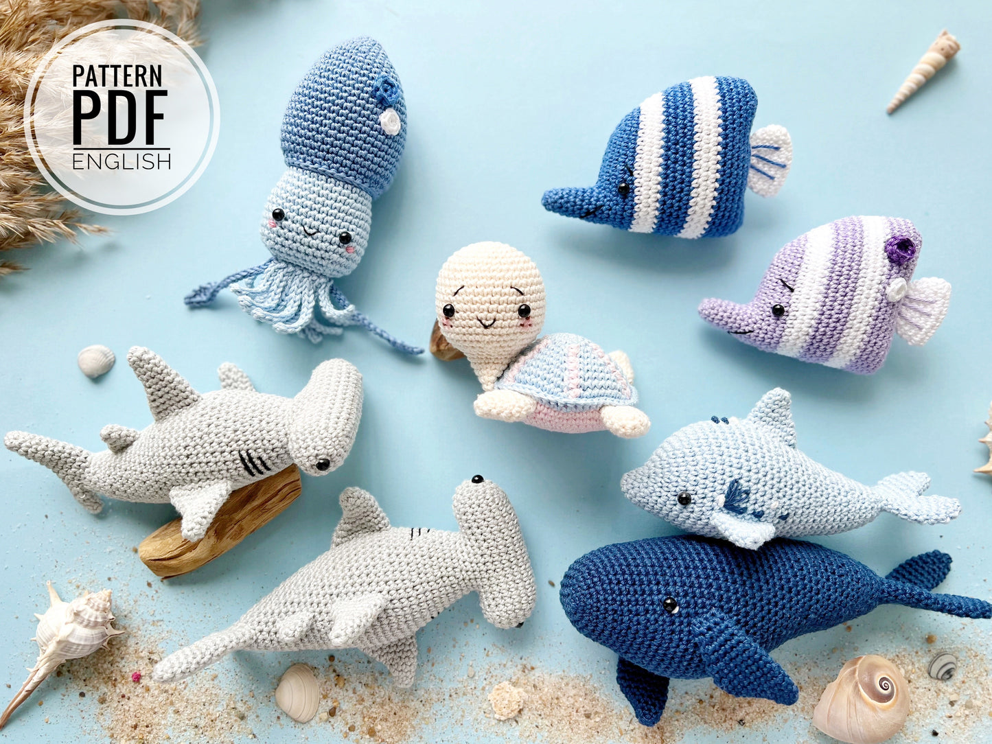 Rnata - Bundle of 24 Sea Animal Toys Pattern PDF