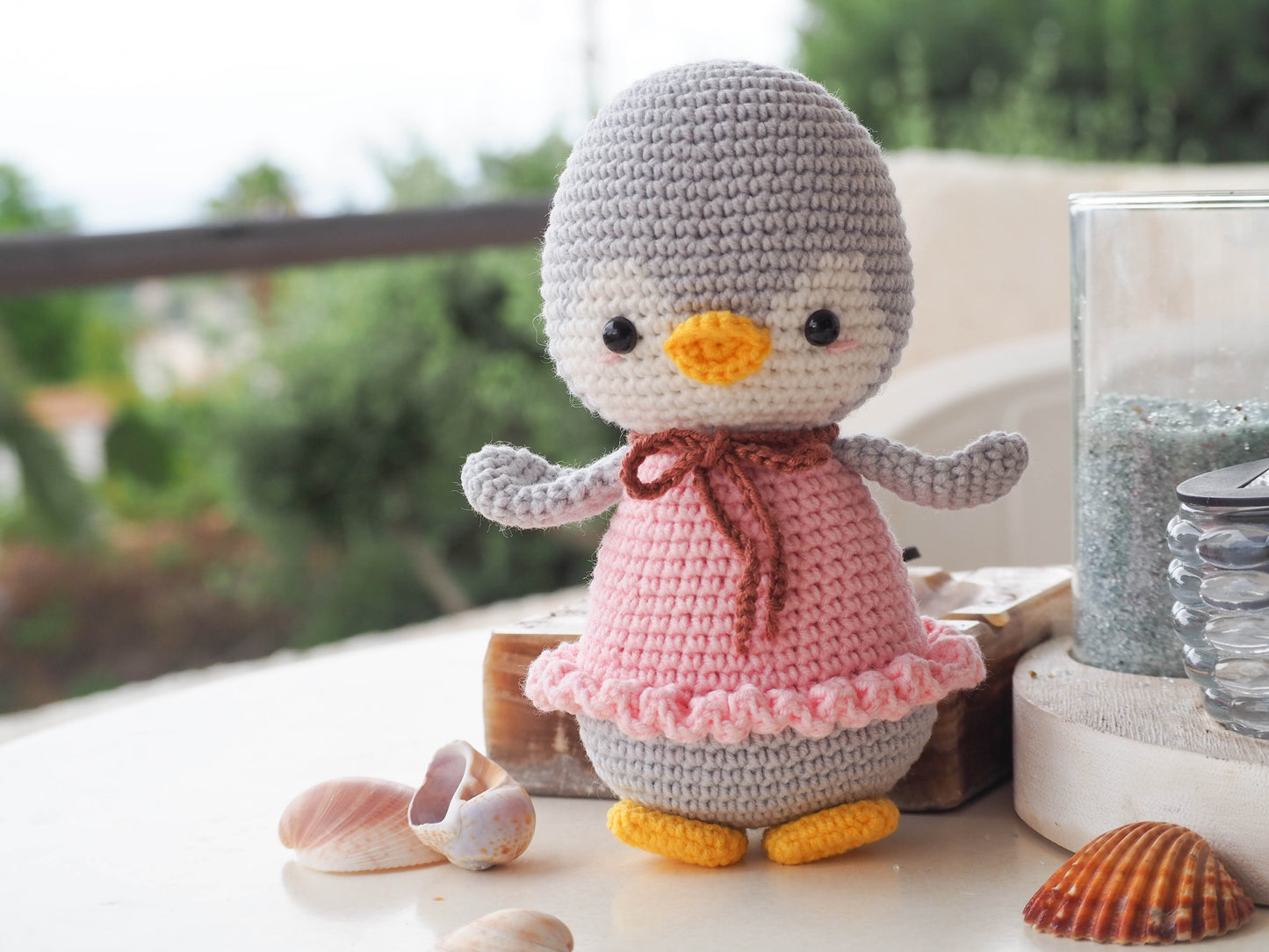 Rnata™ - Penguin in a Pink Dress Crochet Pattern PDF