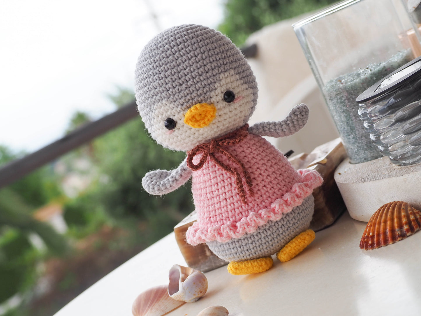 Rnata™ - Penguin in a Pink Dress Crochet Pattern PDF