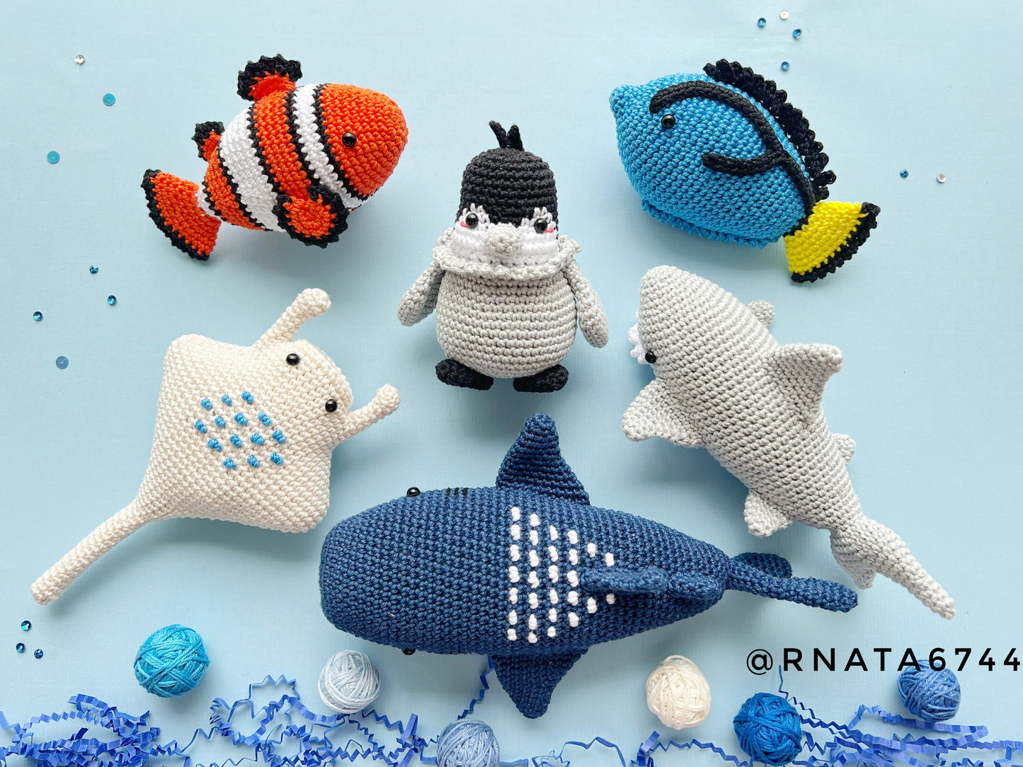 Rnata - Bundle of 24 Sea Animal Toys Pattern PDF