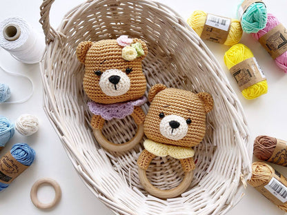 Rnata™ - Teddy Bear Rattle Crochet Pattern PDF