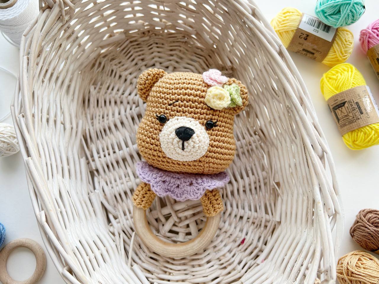 Rnata™ - Teddy Bear Rattle Crochet Pattern PDF