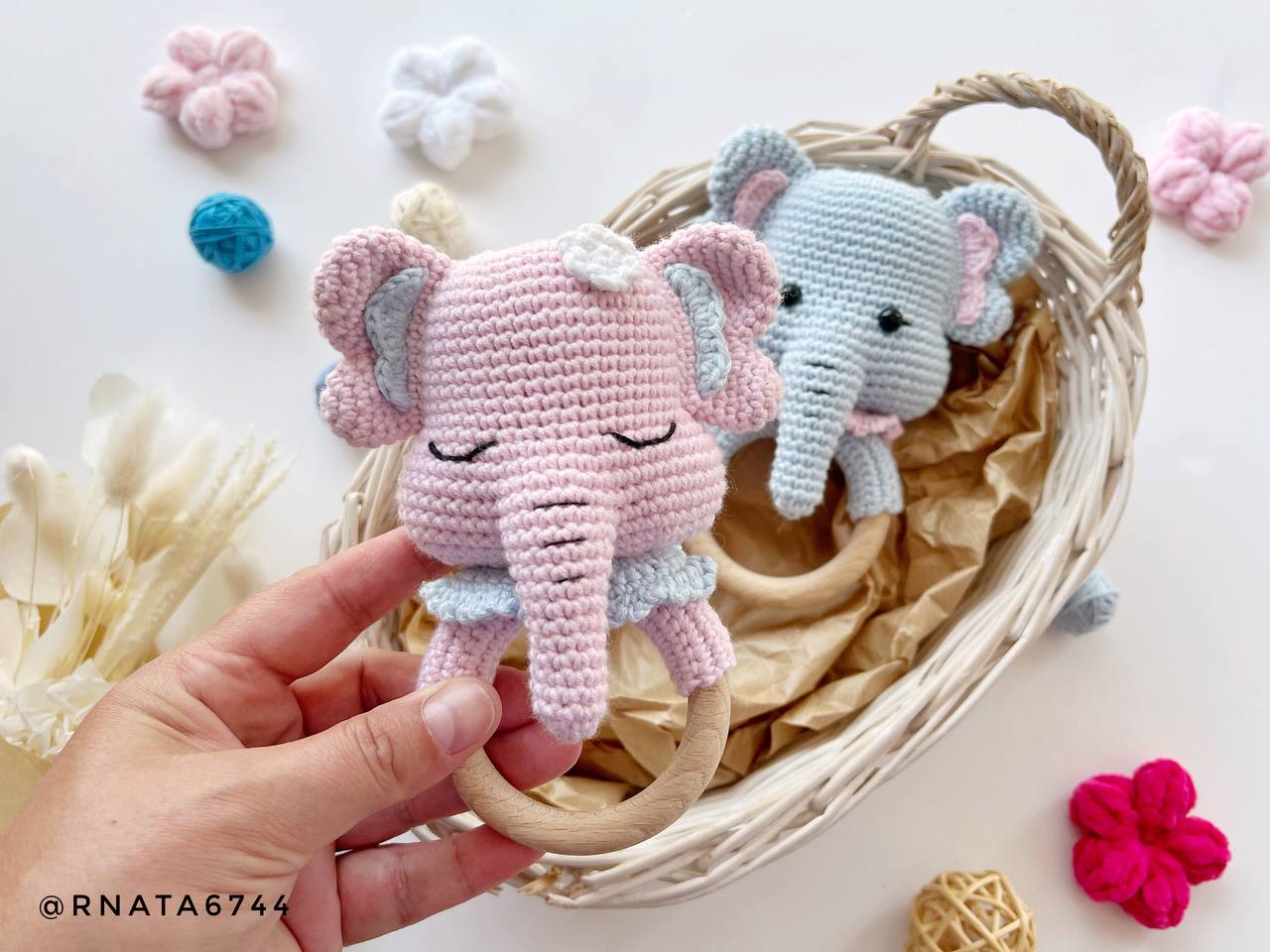 Rnata™ - Sleepy Elephant Rattle Crochet Pattern PDF