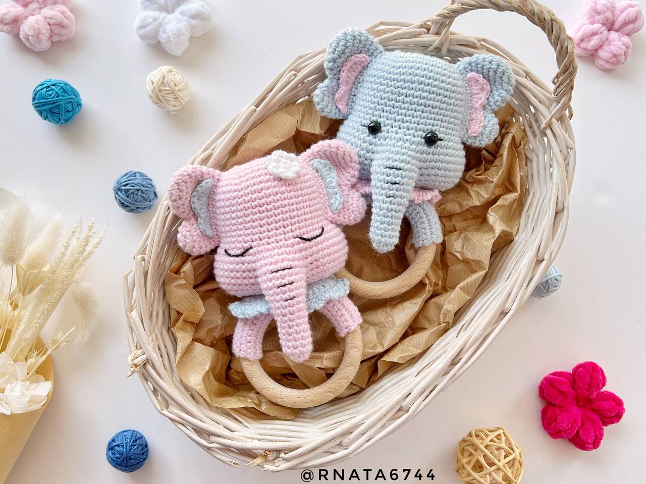 Rnata™ - Sleepy Elephant Rattle Crochet Pattern PDF