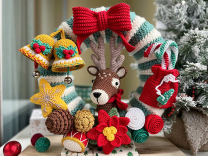 Rnata™ - Festive Christmas Wreath Crochet Pattern PDF