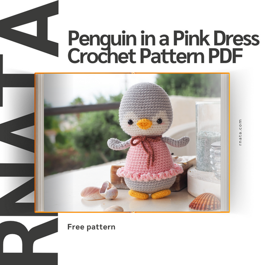 Rnata™ - Penguin in a Pink Dress Crochet Pattern Free PDF