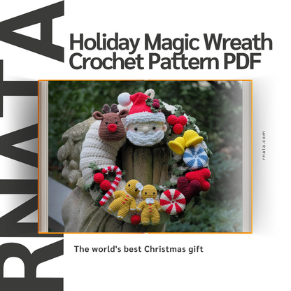 Rnata™ -  Holiday Magic Wreath Crochet Pattern PDF