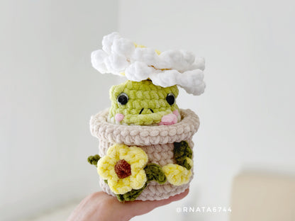 Rnata - Crochet Flower Pot with Frog Pattern (PDF)