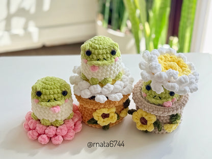 Rnata - Crochet Flower Pot with Frog Pattern (PDF)