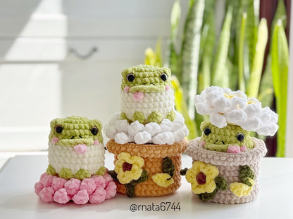 Rnata - Crochet Flower Pot with Frog Pattern (PDF)