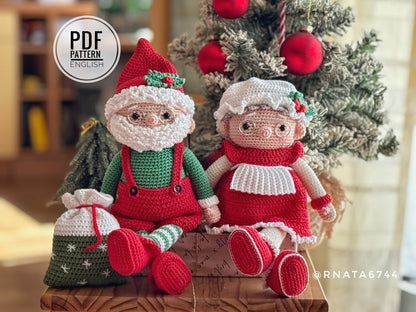 Rnata - Christmas Santa & Mrs. Claus Pattern, Christmas Amigurumi Dolls PDF