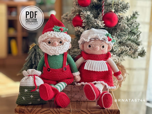 Rnata - Christmas Santa & Mrs. Claus Pattern, Christmas Amigurumi Dolls PDF