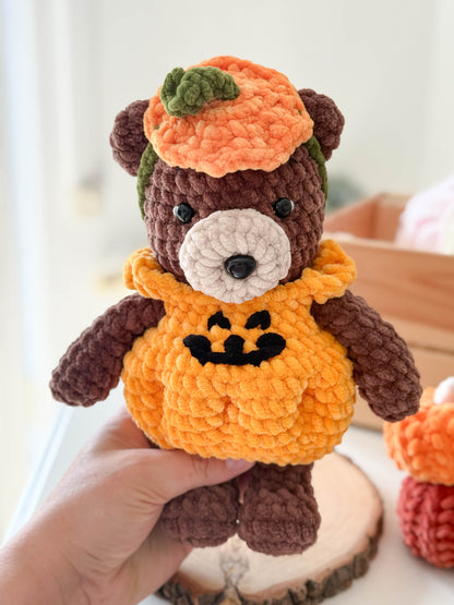 Rnata-Halloween Pumpkin Bear & Mug Crochet Pattern Low-Sew (PDF)