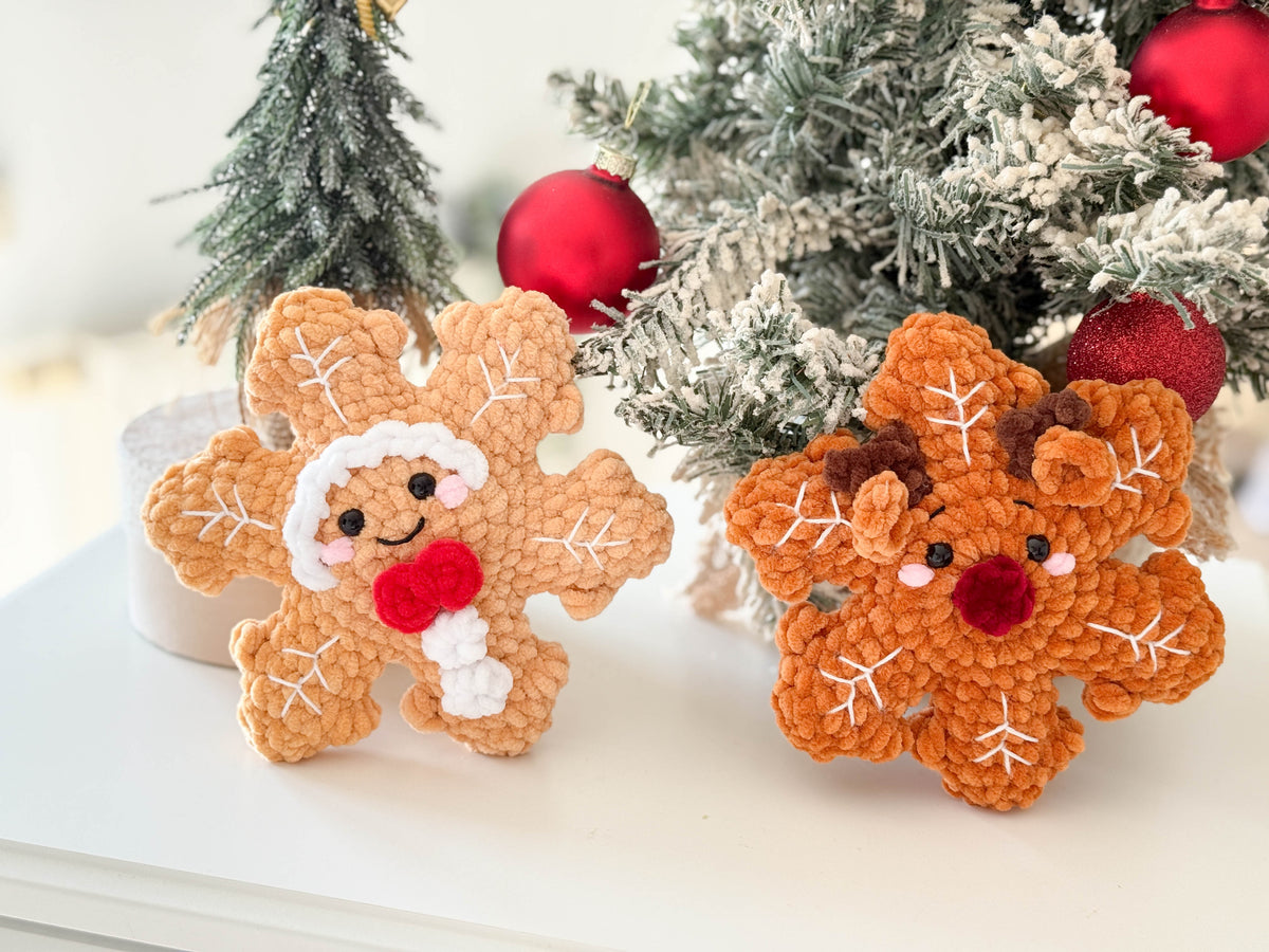 Rnata-Crochet Snowflake: Santa, Gingerbread, Snowman & Reindeer Pattern (PDF)