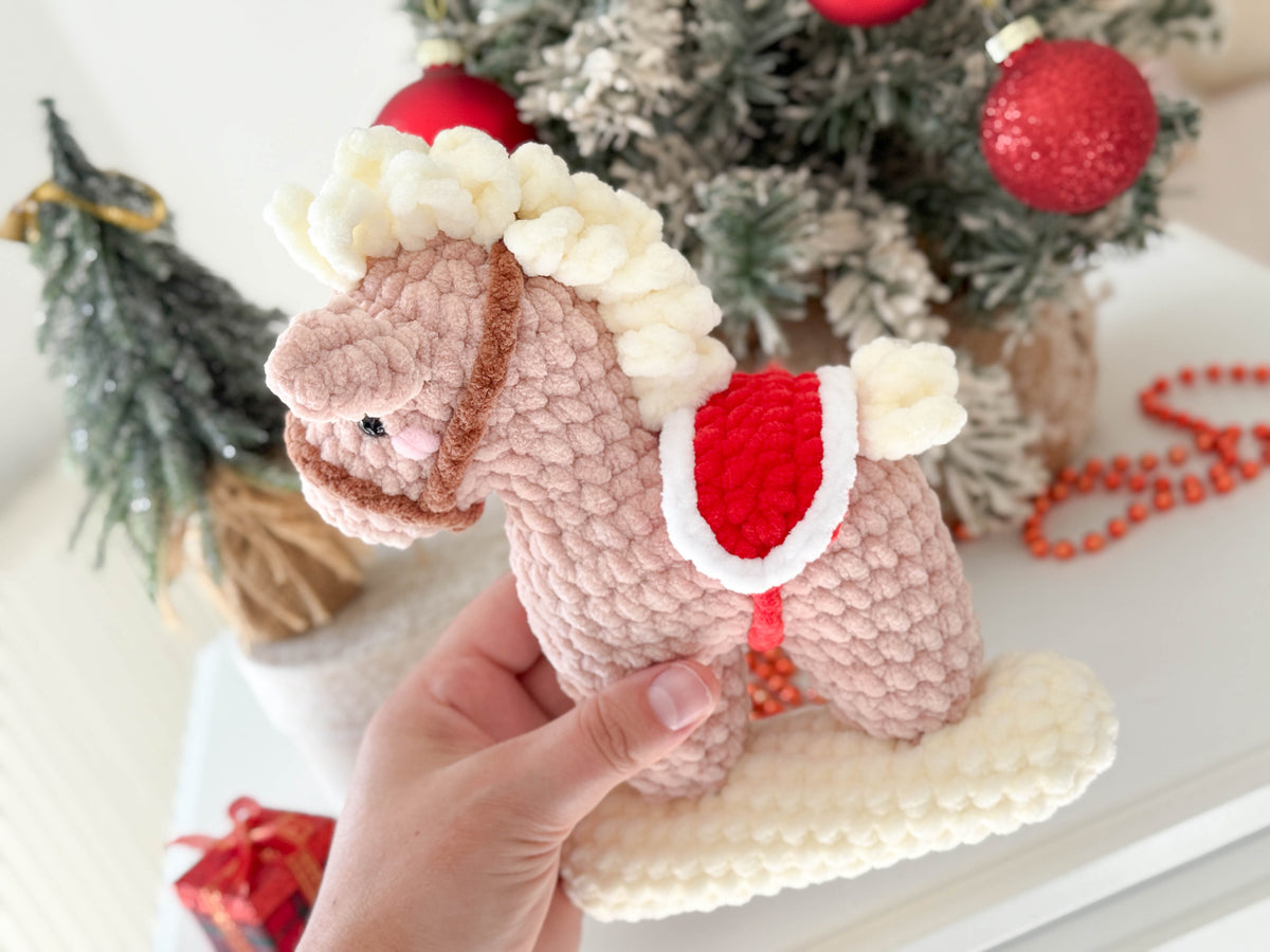 Rnata -Christmas Rocking Horse, Plush Toy, Pattern Low-Sew (PDF)