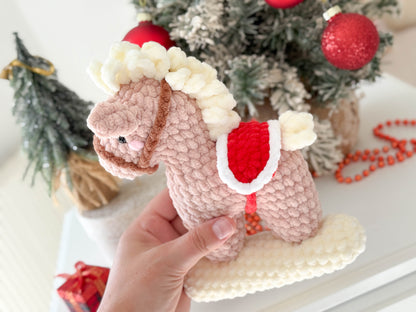 Rnata -Christmas Rocking Horse, Plush Toy, Pattern Low-Sew (PDF)