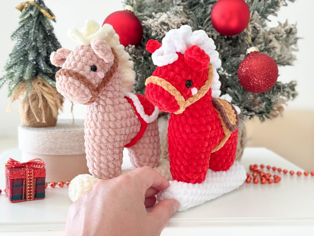 Rnata -Christmas Rocking Horse, Plush Toy, Pattern Low-Sew (PDF)