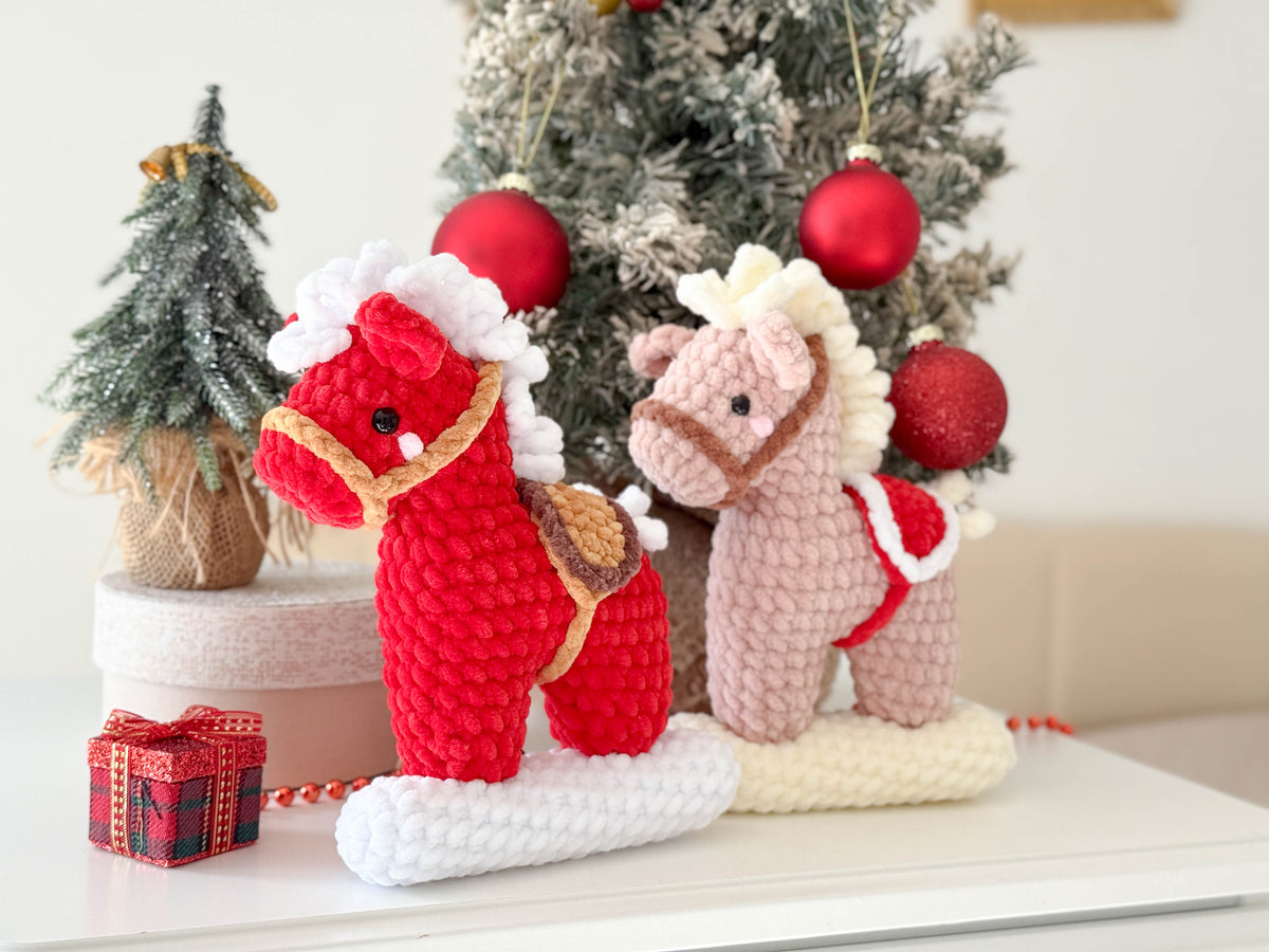 Rnata -Christmas Rocking Horse, Plush Toy, Pattern Low-Sew (PDF)