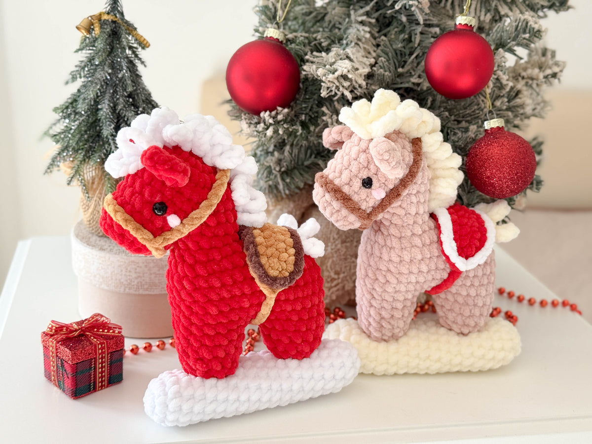 Rnata -Christmas Rocking Horse, Plush Toy, Pattern Low-Sew (PDF)