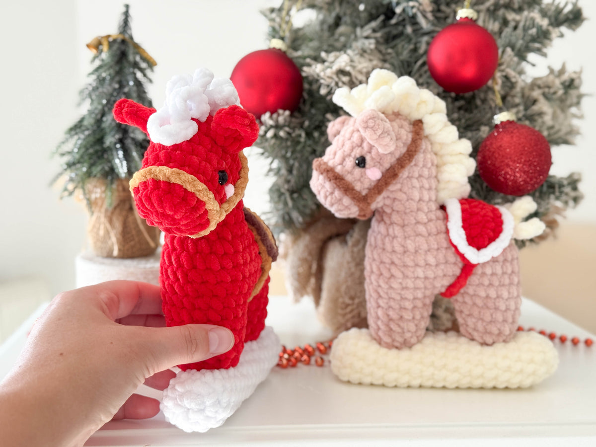Rnata -Christmas Rocking Horse, Plush Toy, Pattern Low-Sew (PDF)
