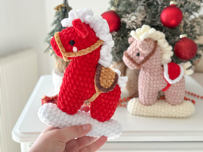 Rnata -Christmas Rocking Horse, Plush Toy, Pattern Low-Sew (PDF)