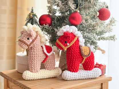 Rnata -Christmas Rocking Horse, Plush Toy, Pattern Low-Sew (PDF)