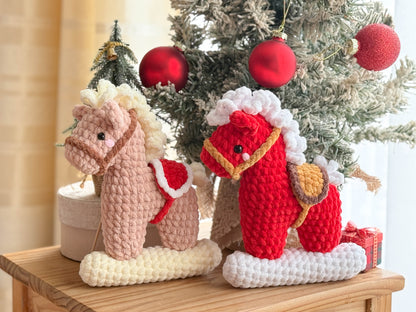 Rnata -Christmas Rocking Horse, Plush Toy, Pattern Low-Sew (PDF)