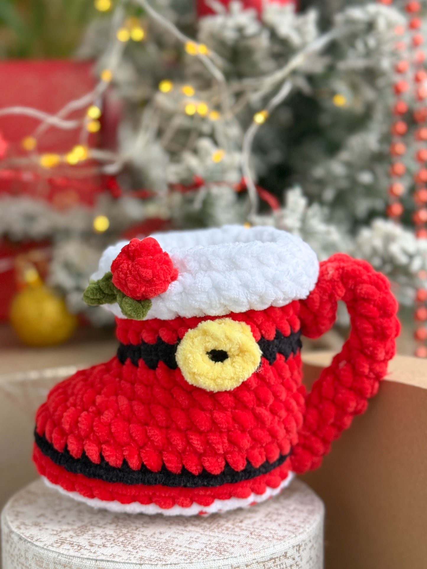 Rnata - Christmas Mugs: Santa, Boot, Ginger And Snowman Pattern (PDF)