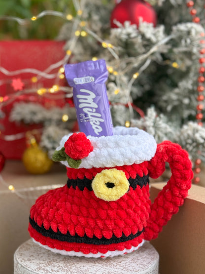 Rnata - Christmas Mugs: Santa, Boot, Ginger And Snowman Pattern (PDF)