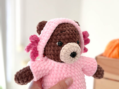 Rnata - Low-Sew 2-in-1 Hoodie Bear Crochet Pattern PDF