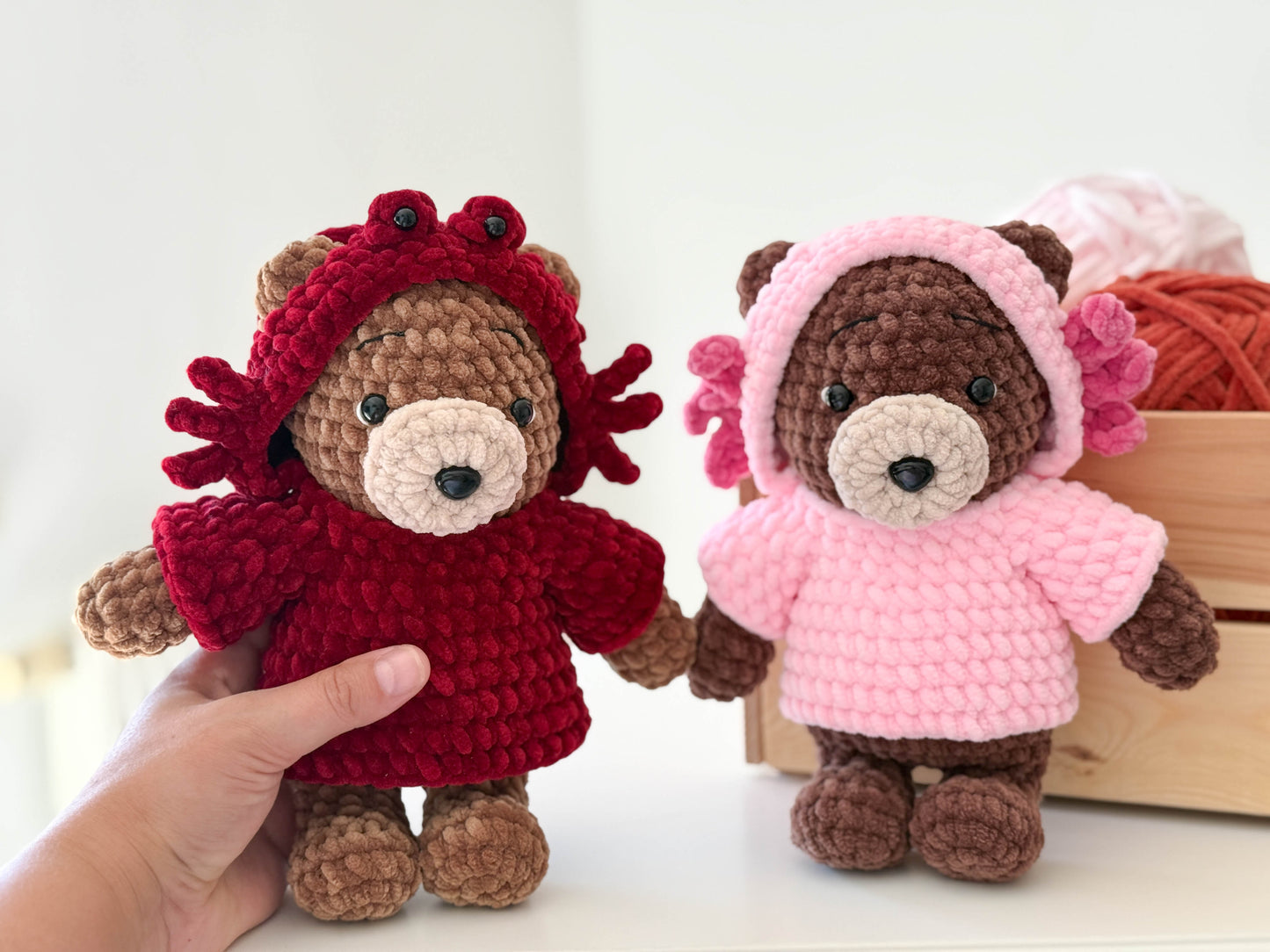 Rnata - Low-Sew 2-in-1 Hoodie Bear Crochet Pattern PDF