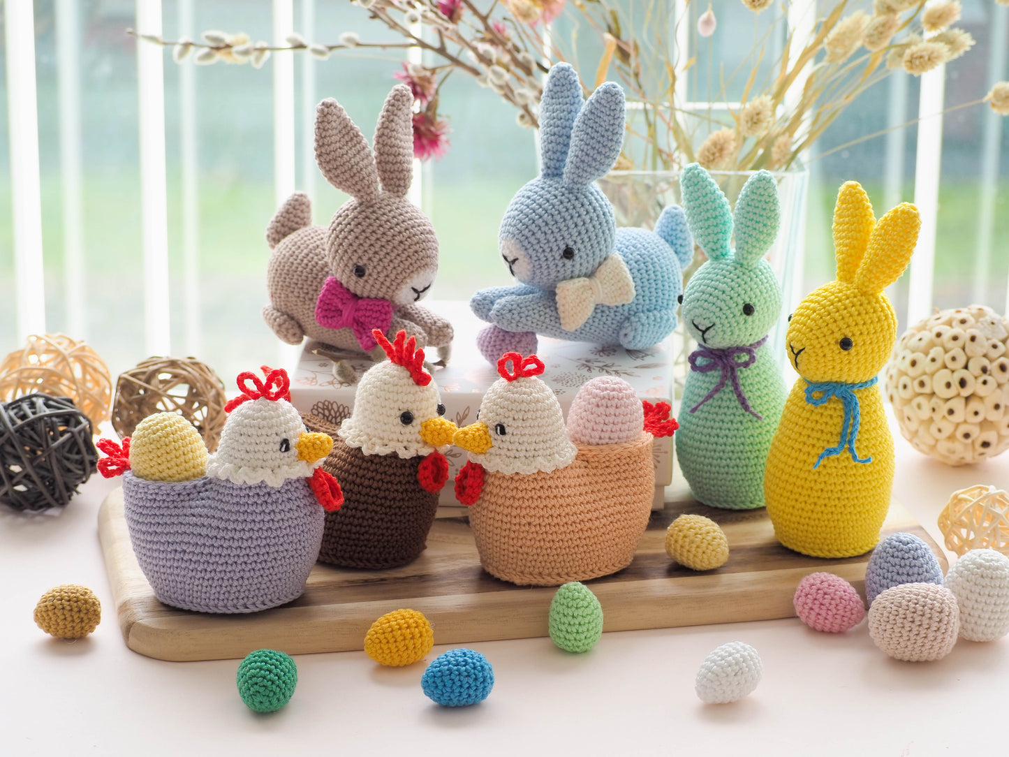 Rnata - Funny Easter Bunnies and Chick Crochet Pattern PDF