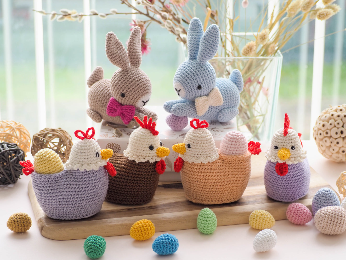 Rnata - Funny Easter Bunnies and Chick Crochet Pattern PDF