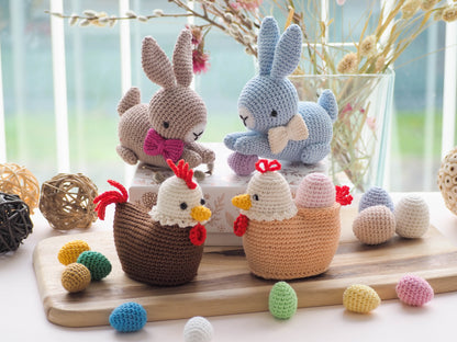 Rnata - Funny Easter Bunnies and Chick Crochet Pattern PDF