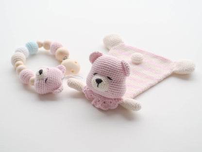 Rnata™ - Sleepy Teddy Lovey & Pacifier Holder Crochet Pattern PDF