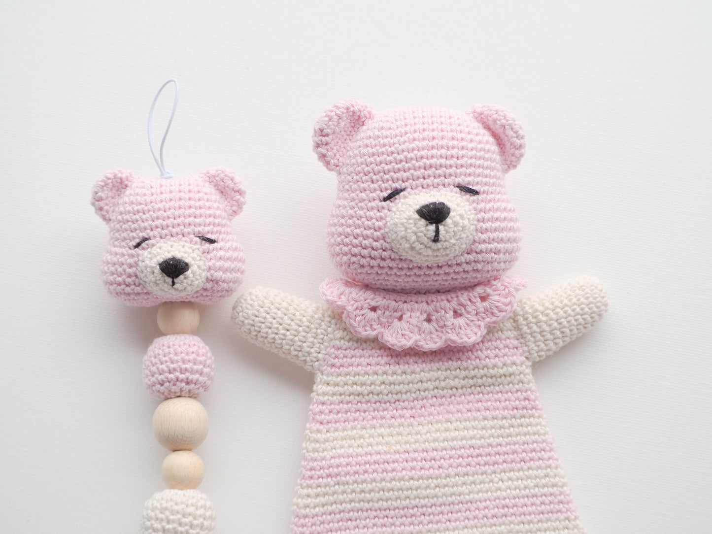 Rnata™ - Sleepy Teddy Lovey & Pacifier Holder Crochet Pattern PDF